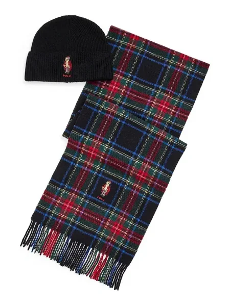 Szal Polo Ralph Lauren wełniana czarna
