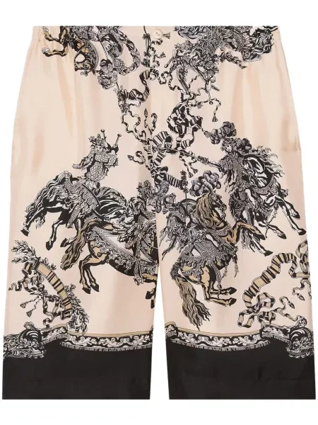 Pantaloni scurți Gucci de mătase cu imagine