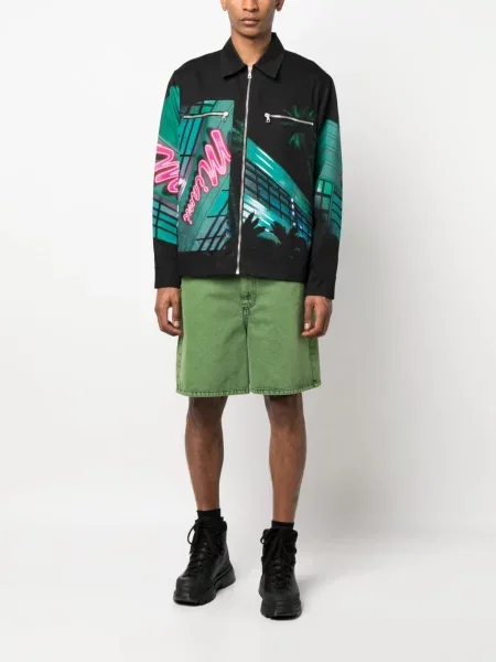 Raštuotas striukė Palm Angels juoda