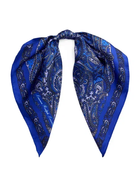 Fular Lauren Ralph Lauren de mătase cu model paisley albastru
