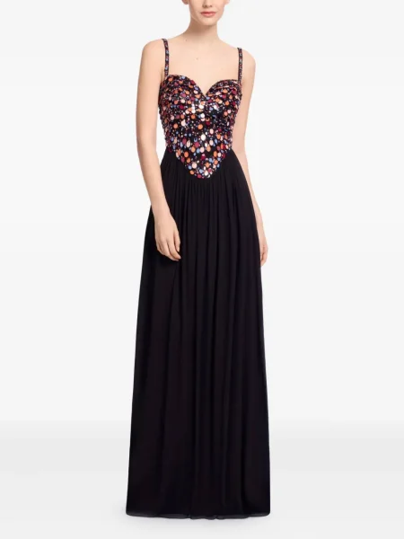 Rochie maxi Elie Saab cu paiete de costum negru