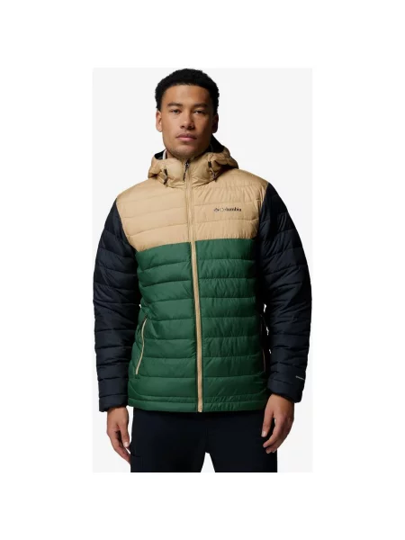 Kurtka Columbia Powder Lite II zielony beżowy XXL czarny