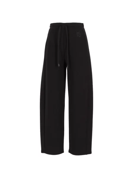 Pantaloni Weekend Max Mara alergare cu autograf cu cordon negru