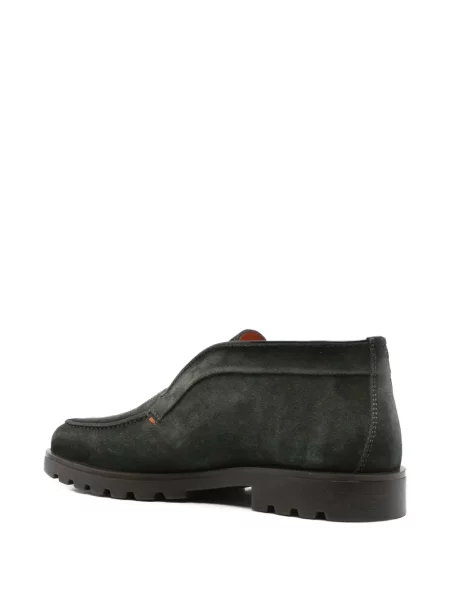 Botine Santoni din piele de căprioară slip-on verde