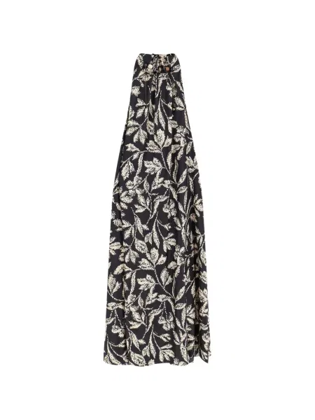 Rochie florală Max Mara cu model floral cu mărgele negru
