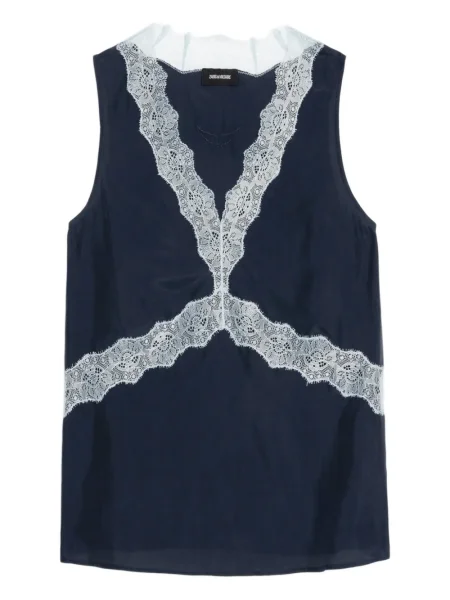 Top Zadig&voltaire din dantelă albastru