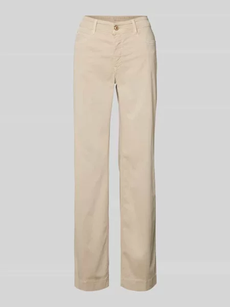 Jeansy w kroju loose fit z 5 kieszeni Mac beżowe