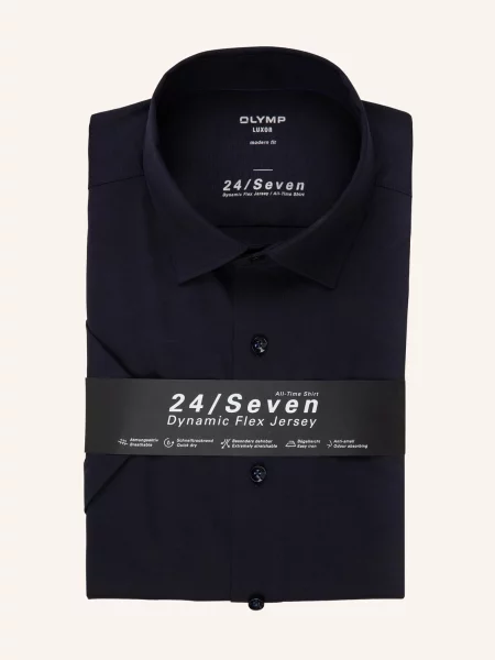 Olymp Koszula Z Krótkim Rękawem Luxor Modern Fit blau biała