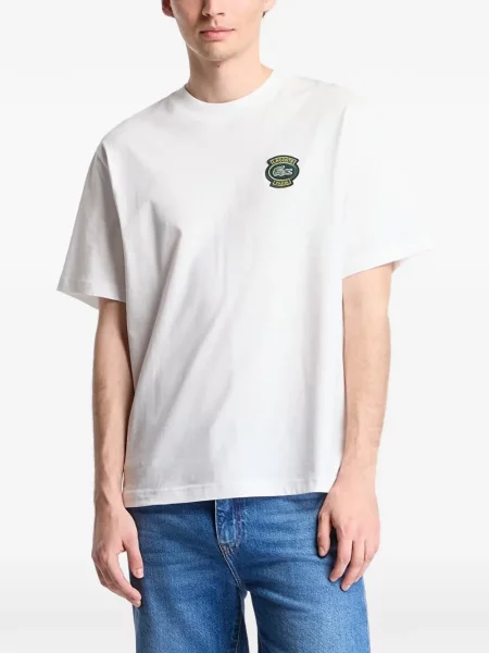 Tricou Lacoste cu autograf alb