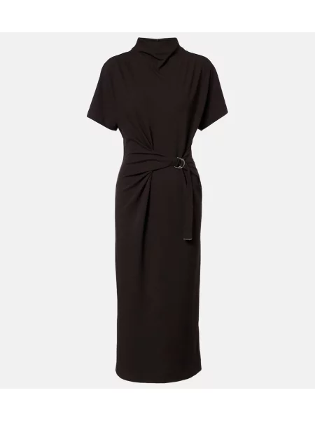 Rochie midi Brunello Cucinelli din jerseu maro