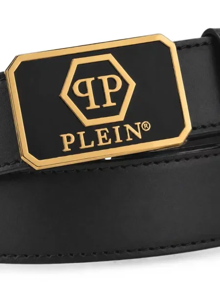 Cu centură curea Philipp Plein din piele negru