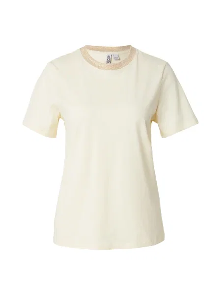 PIECES Tricou PCRIA auriu / lână alb