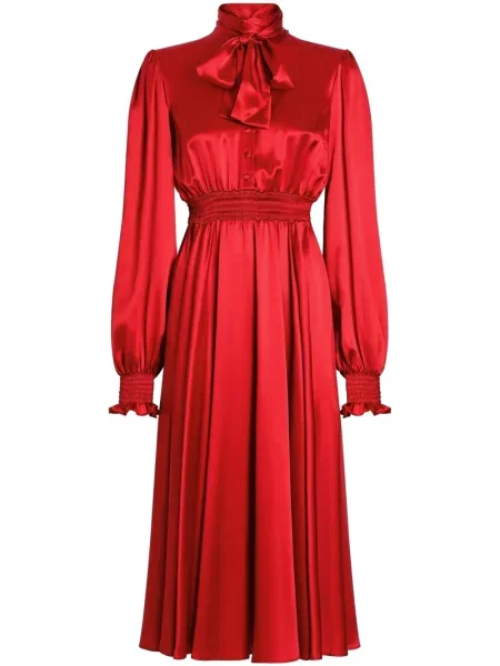 Rochie midi Dolce & Gabbana de mătase până la genunchi de costum roșu