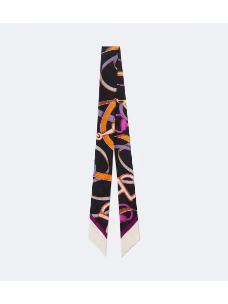 Hedvábný šál Gucci s potiskem černý