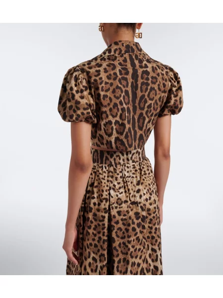 Top Dolce&gabbana cu imagine cu model leopard maro