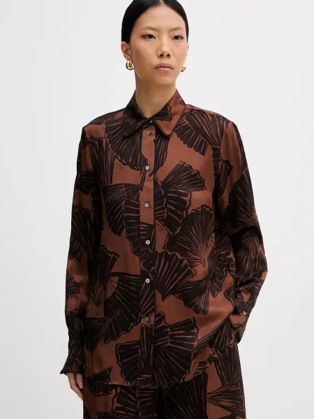 Karl Lagerfeld cămașă cu guler clasic regular maro