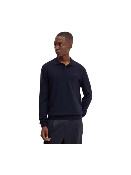 Sweter A.p.c. wełniany z logo niebieski