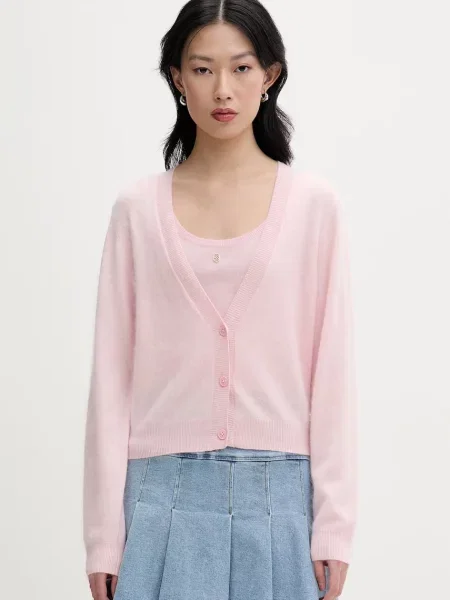 From Future cardigan pentru femei din cașmir roz