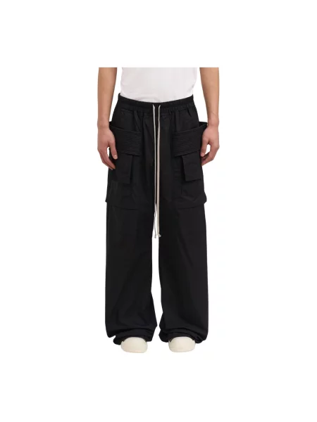 Spodnie cargo Rick Owens ze sznurkiem czarne