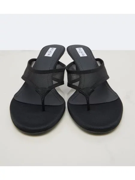 Chiloți tanga Alaïa plasă negru