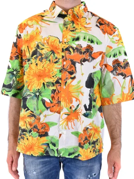 Květinová košile Msgm bílá