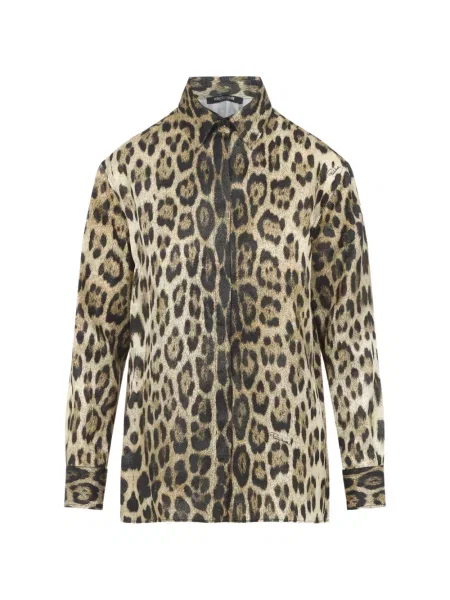 Cămașă Roberto Cavalli cu imagine cu model leopard