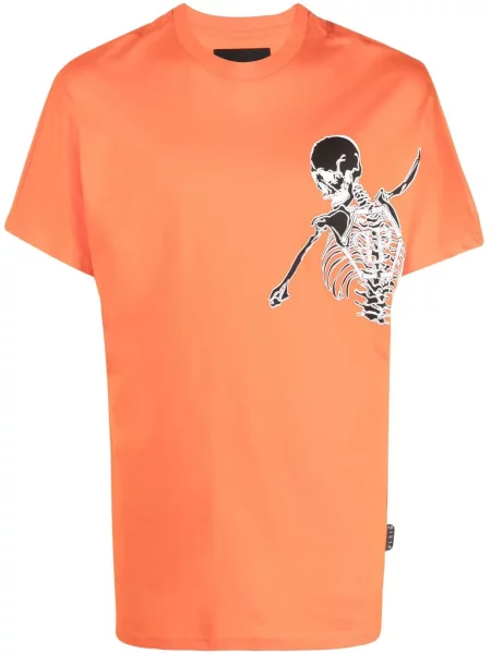 Tricou Philipp Plein cu imagine portocaliu