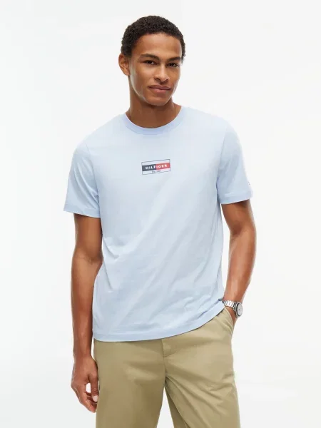 TOMMY HILFIGER Tričko BRAND LOVE námornícka / svetlomodrá / červená / biela modrá
