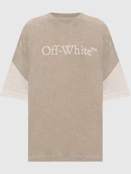 Футболка з принтом логотипа Off-white сіра