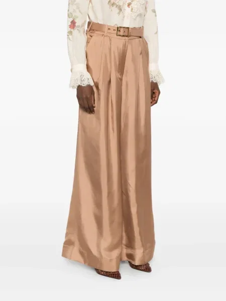 Pantaloni Zimmermann plisate maro