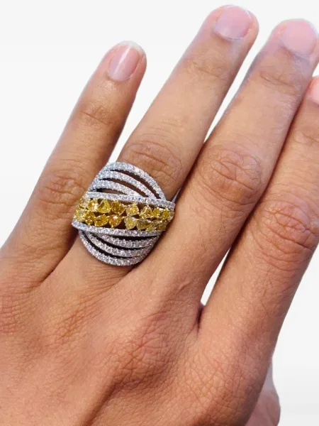 Коктейл диамант пръстен Hyt Jewelry сребристо