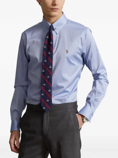 Matlasat tricou polo Polo Ralph Lauren cu decolteu rotund cu autograf roșu