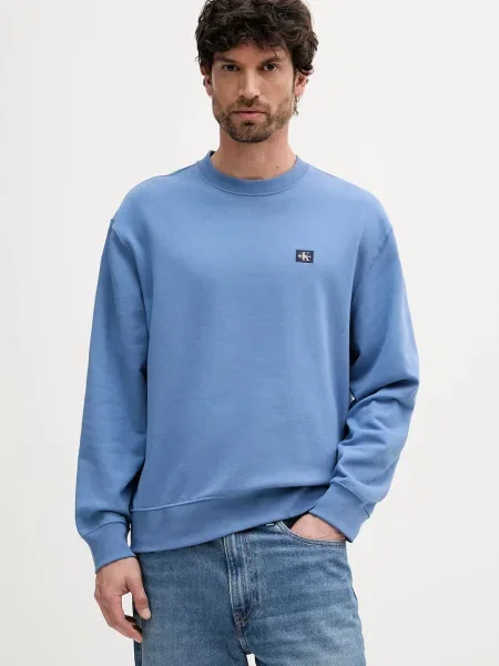 Bluza Calvin Klein Jeans z długim rękawem niebieska