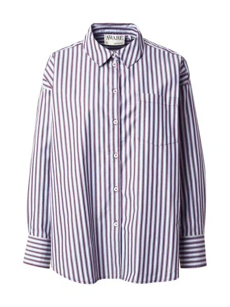 Aware Blúzka svetlomodrá / vínovo červená biela