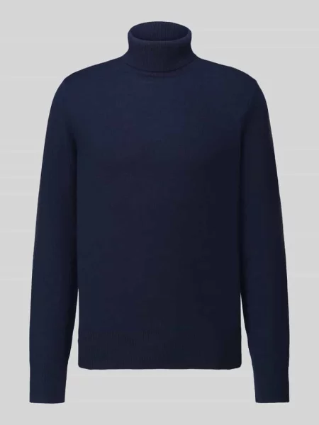 Sweter z golfem Selected granatowy