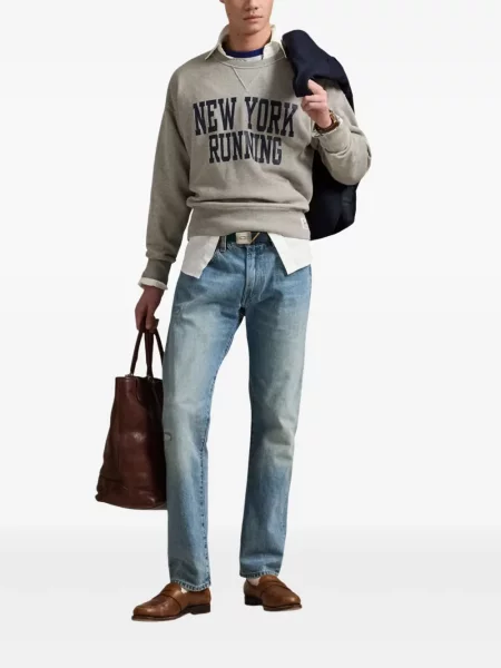 Pruhovaná manšestrová kšiltovka Polo Ralph Lauren s potiskem oranžová