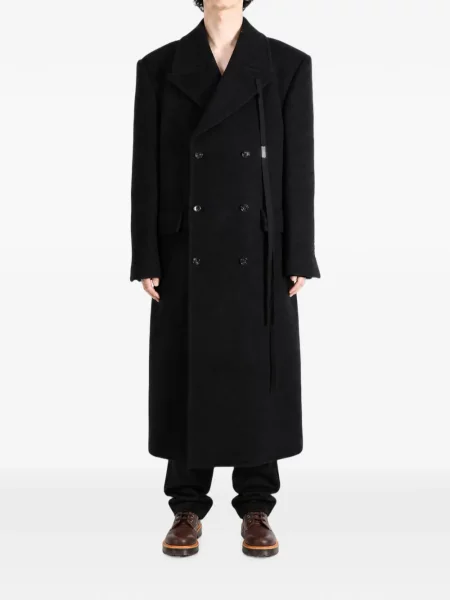Palton Ann Demeulemeester cu două rânduri de nasturi negru