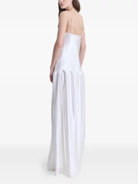 Rochie maxi Fforme cu decolteu în V alb