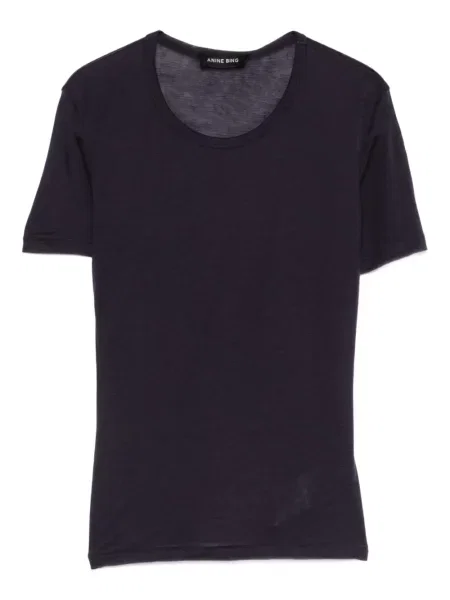 Scurt tricou Anine Bing cu decolteu rotund albastru
