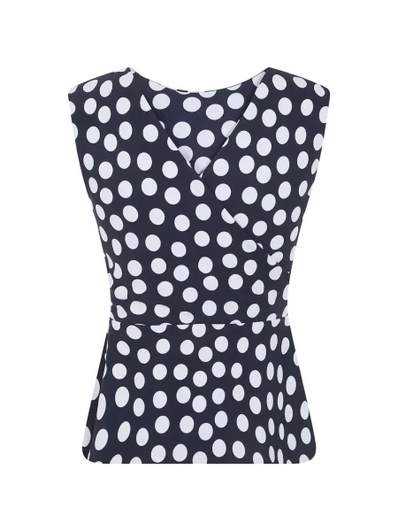 Top Chiara Boni La Petite Robe cu buline plic albastru