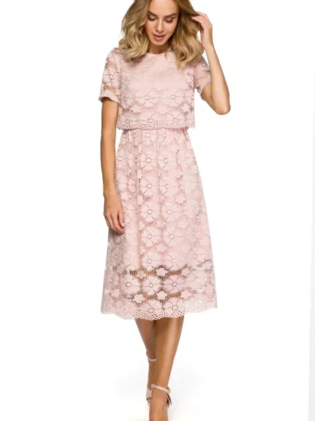 Sukienka Made Of Emotion koronkowa różowa