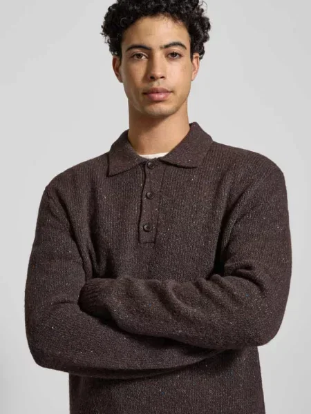 Sweter z dzianiny z Mieszanka wełny z Kołnierzyk polo Calvin Klein Jeans