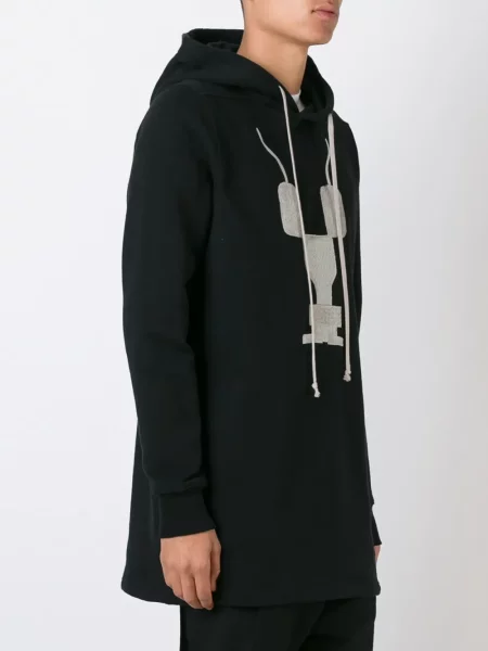 Hoodie Rick Owens Drkshdw με σχέδιο με αφηρημένο print μαύρο