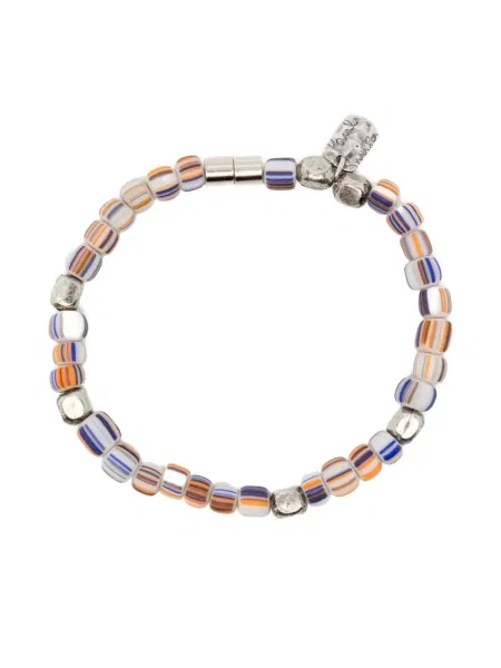 Гривна Paul Smith на райета мъниста сребристо