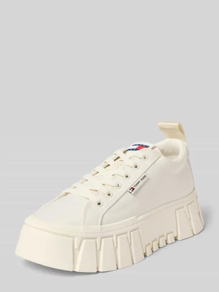 Sneakersy o niskim kroju z materiału skóropodobnego model FLATFORM CHUNKY SNEAK' Tommy Jeans białe