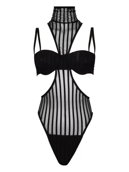 Body Laquan Smith w paski czarny