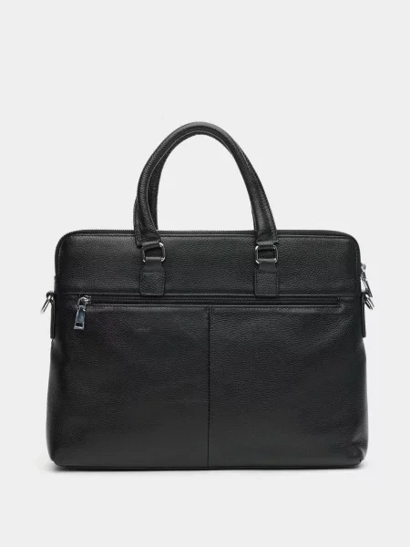Кожаная сумка для ноутбука Ricco Grande черная