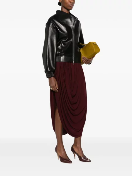 Geanta de piele Khaite negru
