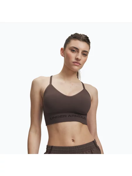 Biustonosz treningowy Under Armour Vanish Seamless Low peppercorn/kona brown brązowy