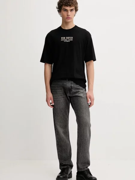 Тигровая футболка Von Dutch с принтом черная